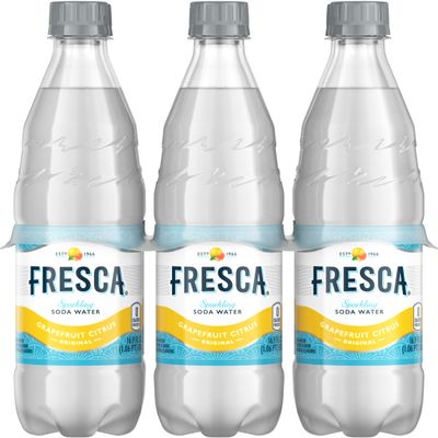 Fresca Grapefruit Citrus Sparkling Soda Water Bottles, 16.9 fl oz, 6 Pack