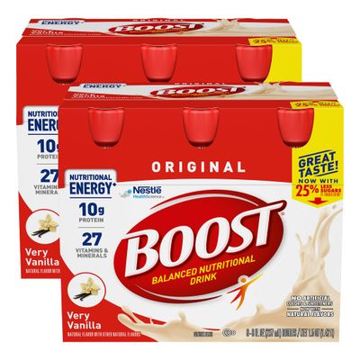 Boost Original Nutritional Energy Balanced Nutritional Drink (6 Count (Pack of 2), Vanilla)