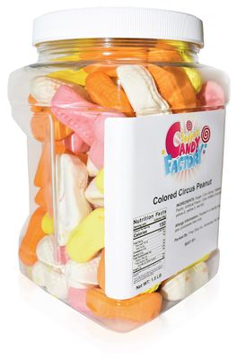 Sarah's Candy Factory Assorted Circus Peanuts Marshmallow | Spangler Retro Candy in Jar, 1.5 Lbs