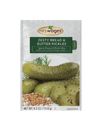 Mrs. Wages Zesty Bread and Butter Pickles Quick Process Mix, Quick and Easy, Simple-To-Use, Sweet, Sour &amp; Spice Flavor, Enhance Pickled Cucumbers, 6.2 oz Packet (Value Pack of 12)