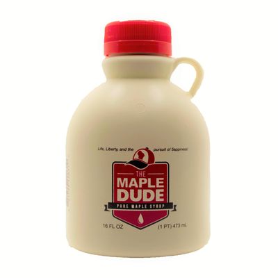 The Maple Dude - Pure Maple Syrup - (Medium, 16oz - Pint) | Natural | Made in Wisconsin | Great for Pancakes/Waffles