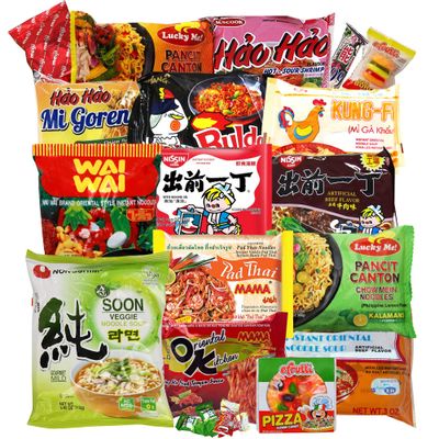 InfiniteeShop Variety Asian Instant Ramen Bundle | Samyang, Nong-shim, Mama, Wai Wai, Acecook | Free Snacks Included | 8 Pack, Care Package College Students Food Sampler Office