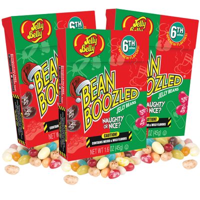 Needzo Christmas 2024 Naughty or Nice Flip Top Box 5th Edition Bean Boozled Jelly Beans, Individual Boxes of Candies for Gift Giving and Stocking Stuffers, Pack 3, 1.6 Ounces Each