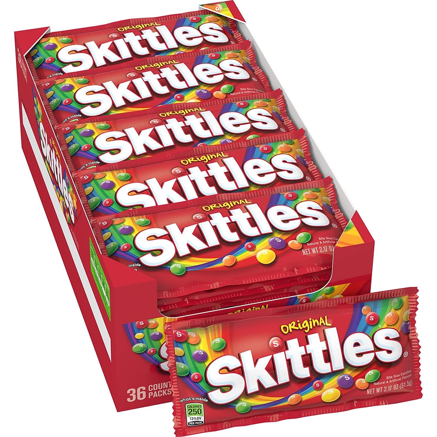 SKITTLES Original Chewy Candy Bulk Pack, Full Size, 2.17 oz Packs (Pack of 36)
