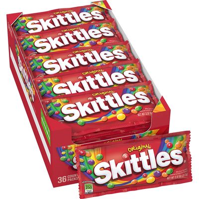 SKITTLES Original Chewy Candy Bulk Pack, Full Size, 2.17 oz Packs (Pack of 36)