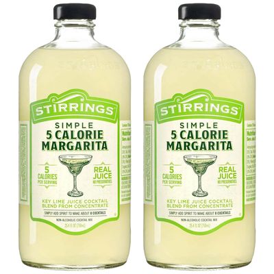 Stirrings 2 Pack Margarita Mix Cocktail Mix 750ml Bottles - Real Juice No Preservatives - 5 Calories - Drink Mixer