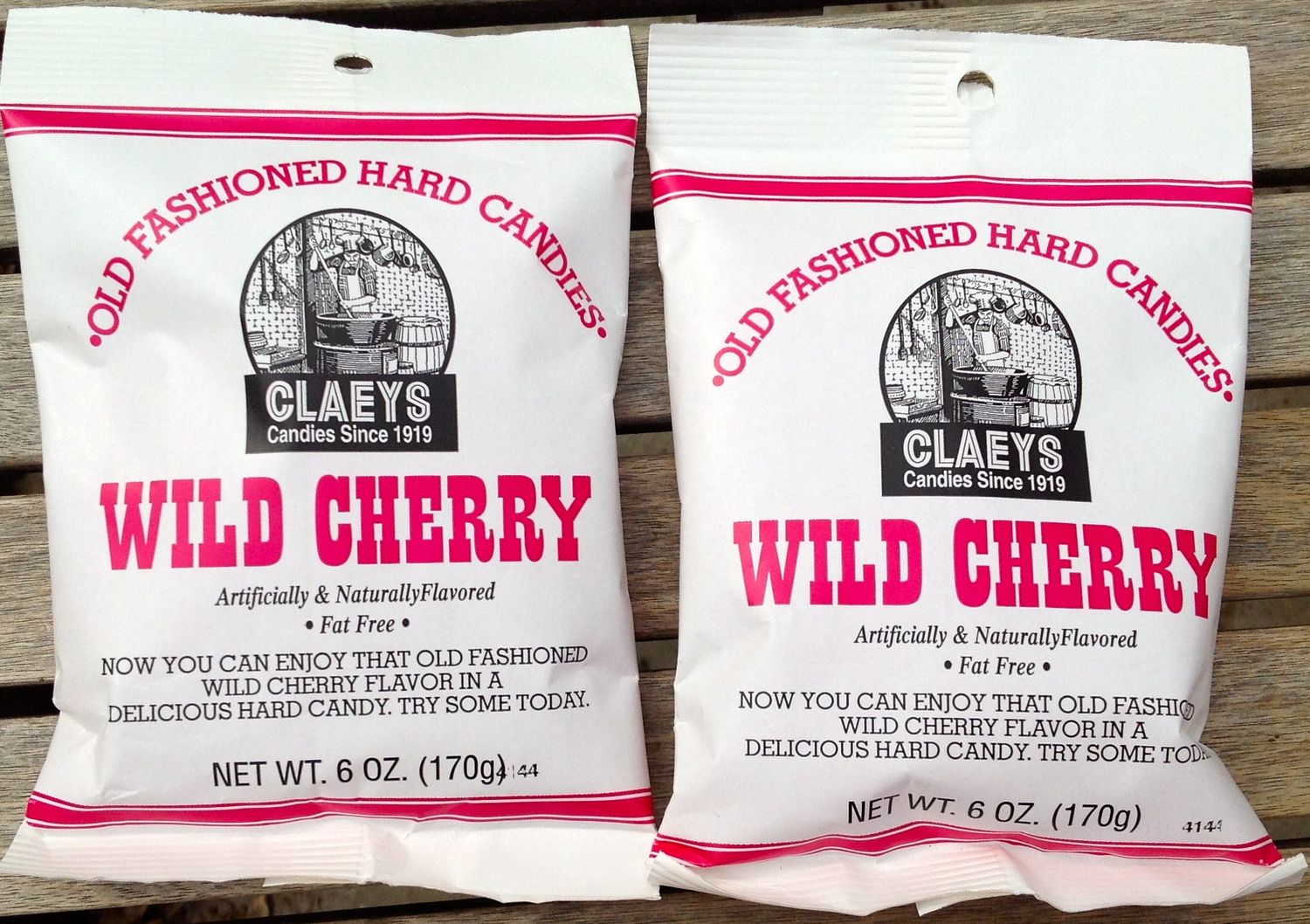 Claeys Wild Cherry Flavored Old Fashioned Hard Candy - (2 X 6oz Bags)