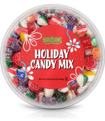 Harrisons Assorted Hard Candy, 21oz | Old Fashioned Candy Assortment | Holiday Candy Mix | Bulk Holiday Candy in Presentable Container | Kosher