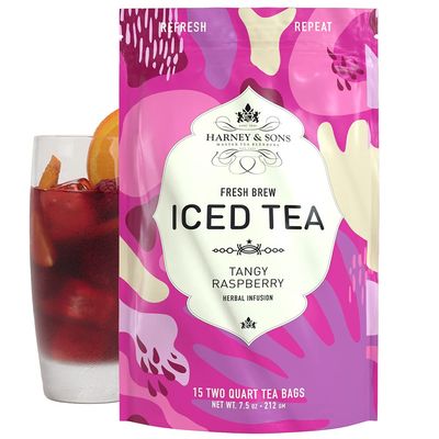 Harney &amp; Sons Tangy Raspberry Iced Tea, Fresh Brew, Brews up to 30 Quarts, 15 Count