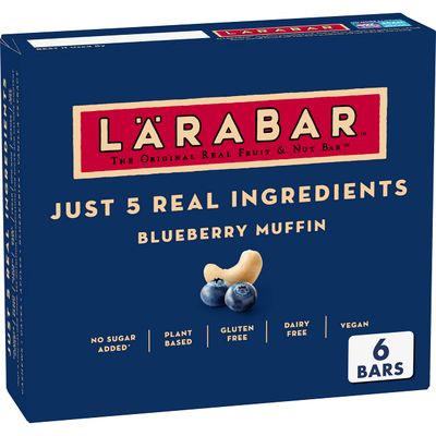 Larabar Blueberry Muffin, Gluten Free Vegan Fruit &amp; Nut Bars, 6 ct