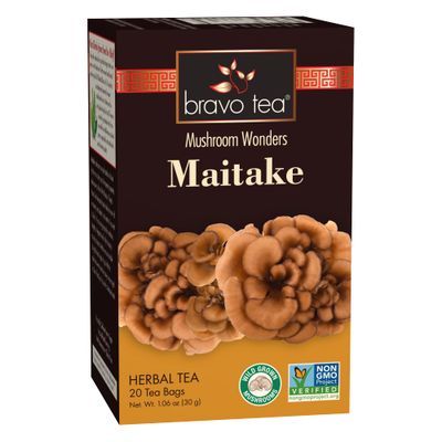 Bravo Tea Maitake Mushroom Herbal Tea, Caffeine Free 20 Tea Bags