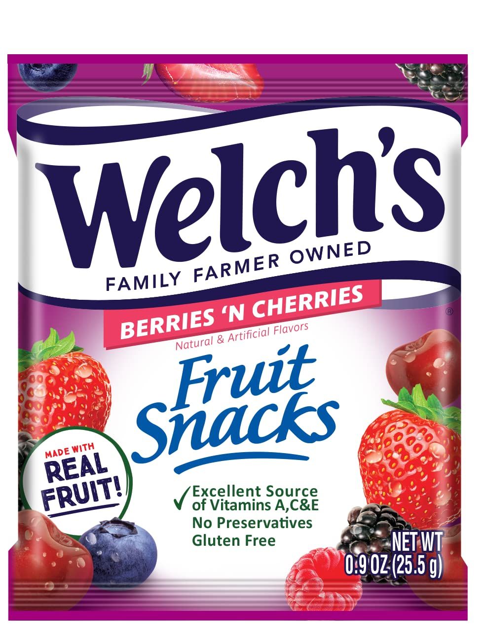 Welch&#39;s Berries &#39;n Cherries, 0.9 Oz, 40 Ct