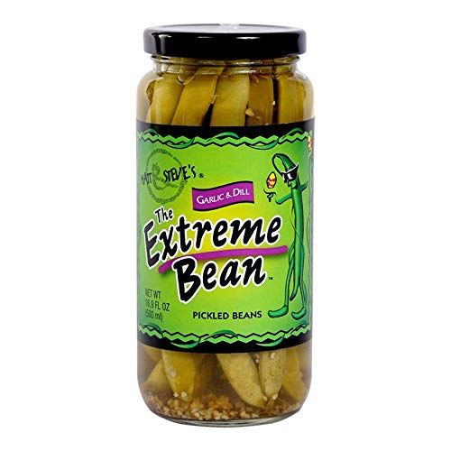 The Extreme Bean - Garlic &amp; Dill, Pickled Green Beans. 16 oz (3 pack)
