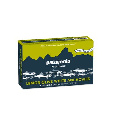Patagonia Provisions Lemon Olive White Anchovies | Responsibly Sourced in Spain | 20g Protein &amp; Gluten Free | 4.2 Ounce (Pack of 1)