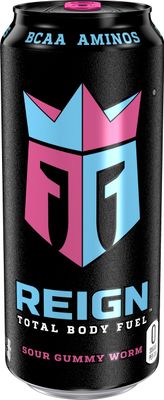 Reign Total Body Fuel, Sour Gummy Worm, Fitness &amp; Performance Drink, 16 Fl Oz (Pack of 12)