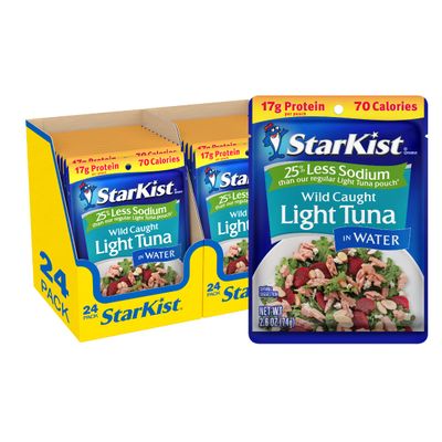 StarKist Reduced Sodium Chunk Light Tuna In Water, 2.6 Oz, Pack of 24
