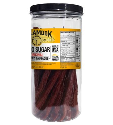 Tillamook Country Smoker Keto Friendly Zero Sugar Smoked Sausages, Original, 12 Ounce Tall Jar, 17 Count