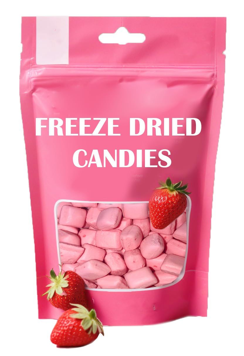 Freeze Dried Candy 11 oz Mini Bursts All Pink Flavour Punch Fruit Strawberry All-Pinks Treat Snack Deliciously Crunchy Intense Gift Resealable Bag TikTok Trends Lightweight Freeze-Dried Hard Candies