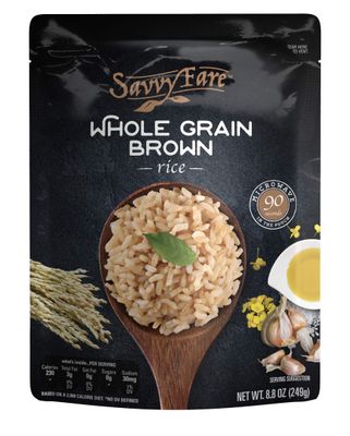 SavvyFare Microwaveable Whole Grain Brown Rice | 90-second Rice, 8.8oz