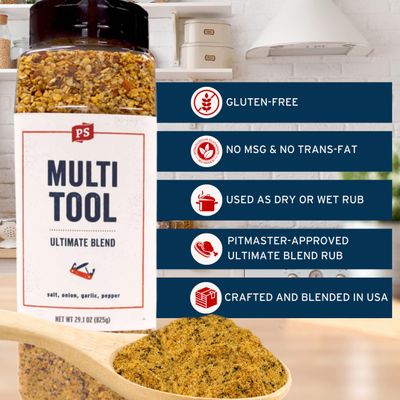 PS Seasoning Multi-Tool- Ultimate Blend Complete Seasoning 29.1 oz - All Purpose Seasoning with Onion, Garlic, Pepper, Seasonings and Spices for Cooking