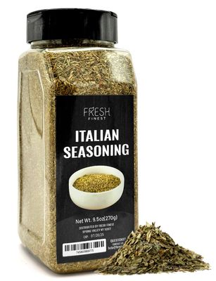 Fresh Finest Italian Seasoning 9.5oz - Authentic Mediterranean Blend, Perfect for Elevating Dishes, Securely Packaged