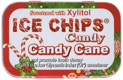 Ice Chips Candy naturally sweetened with xylitol Candy Cane 1.76 ounce (Packaging may vary)