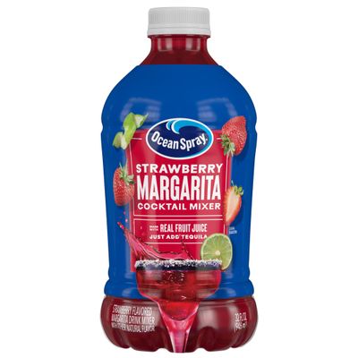 Ocean Spray Strawberry Margarita Cocktail Mixer, Drink Mixer Made with Real Fruit Juice, 32 Fl Oz Bottle (Pack of 1)
