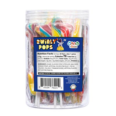 Galaxy Star Rainbow Lollipops Individually Wrapped, Bursting with Fruity Flavor, Great Swirl Lollipops for Kids Birthday Parties, Space Candy Party Favors and Cake Toppers, By 4YoreElves (Pack of 24)