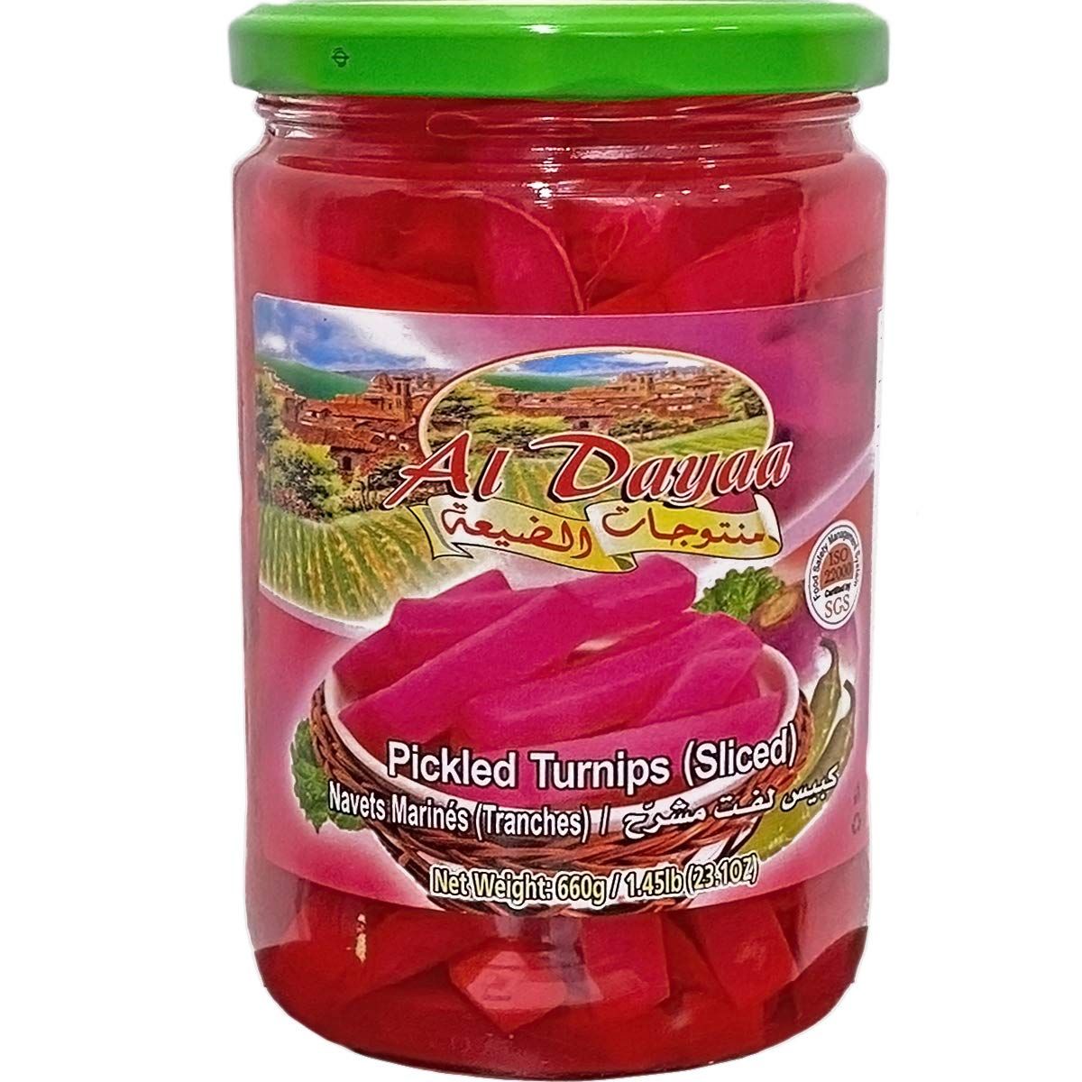 Al Dayaa - Pickled Turnips Sliced, 660g (23.1 oz), Product of Lebanon