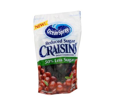 Ocean Spray Craisins, 50% Less Sugar Dried Cranberries, Dried Fruit, 5 Oz Pouch (Pack of 1)