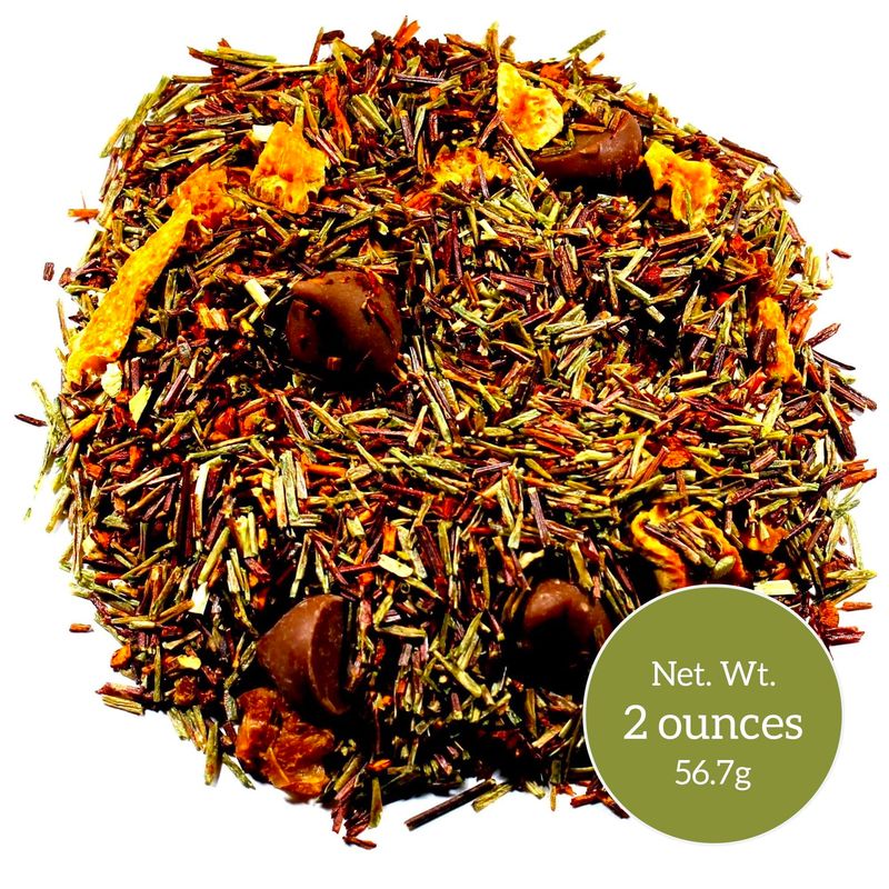 Nelson's Tea - Orange Chocolate Tea Loose Leaf - Cut &amp; Sifted Truffle Tea with Green Rooibos, Red Rooibos and Orange Peel (2 oz)
