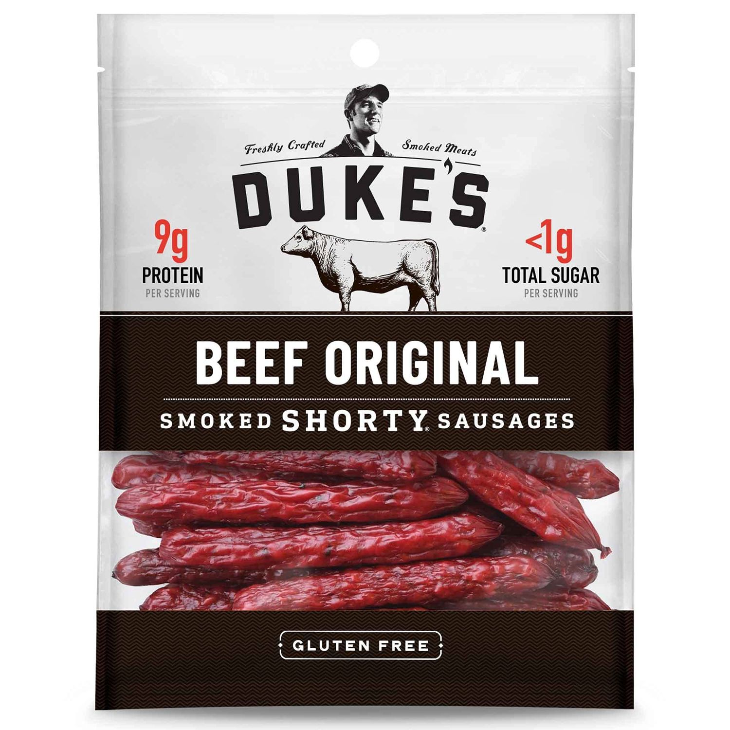 Duke&#39;s Beef Original Smoked Shorty Sausages, 7g Protein Per Serving, 4 oz.