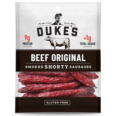 Duke&#39;s Beef Original Smoked Shorty Sausages, 7g Protein Per Serving, 4 oz.