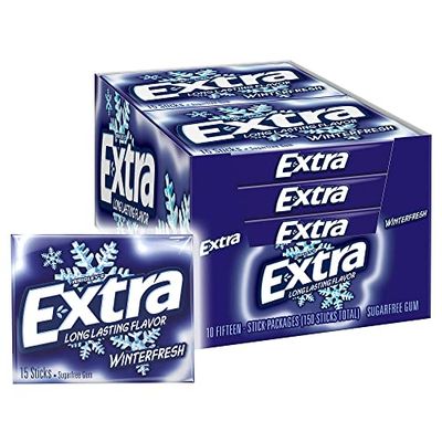 Extra Wrigleys Winterfresh Gum, 15 Count Sticks (Pack of 10)