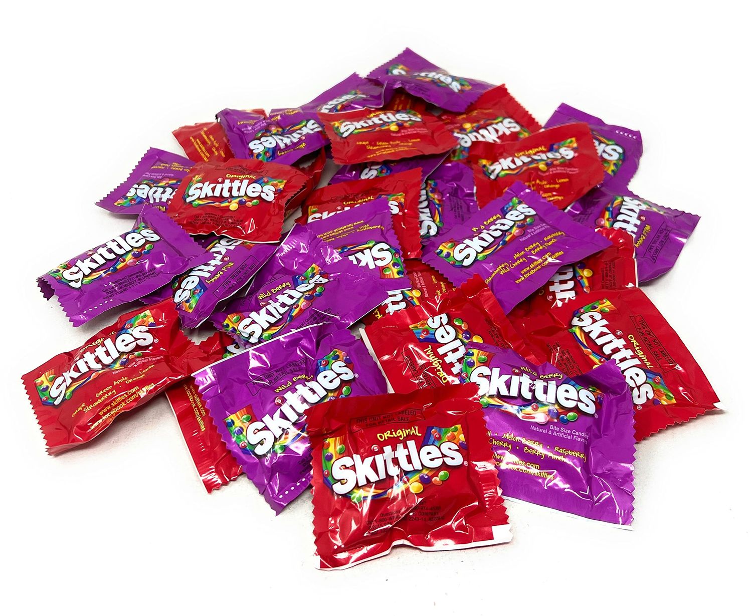 ASSORTIT X Skittles Collab Wild Berry &amp; Original Flavor Variety Candy Coated Fruit Chew Individually Wrapped Bulk Party Assortment 25+ Bite Size Mini Packs In Resealable Bag 1Lb (16 Oz)