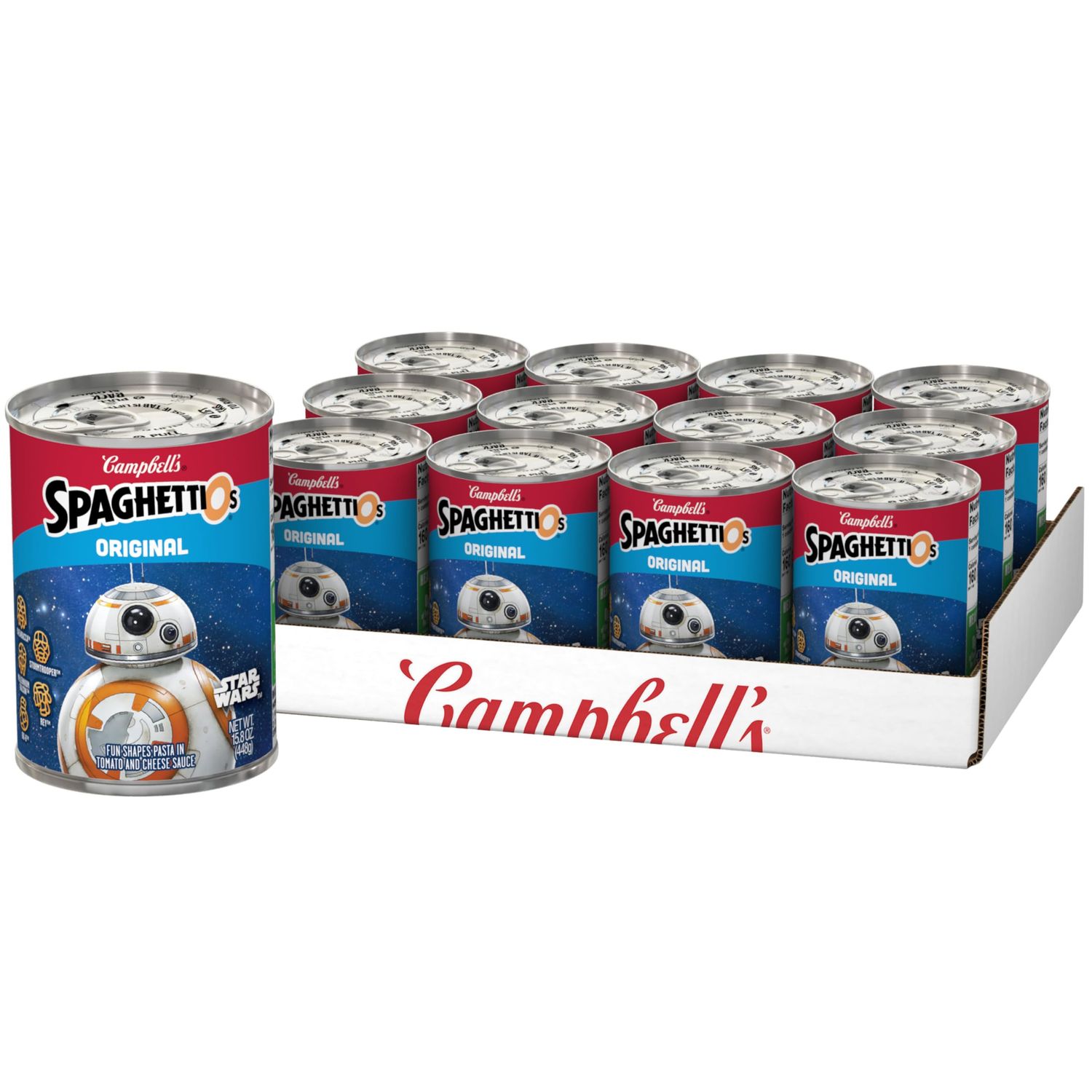 SpaghettiOs Original Canned Pasta With Wheres Waldo? Shapes, 15.8 oz Can (12 Pack)