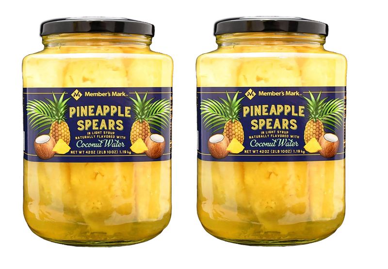 Pineapple Spears in Light Syrup with Coconut Water 2 Jars (42 Ounce) each