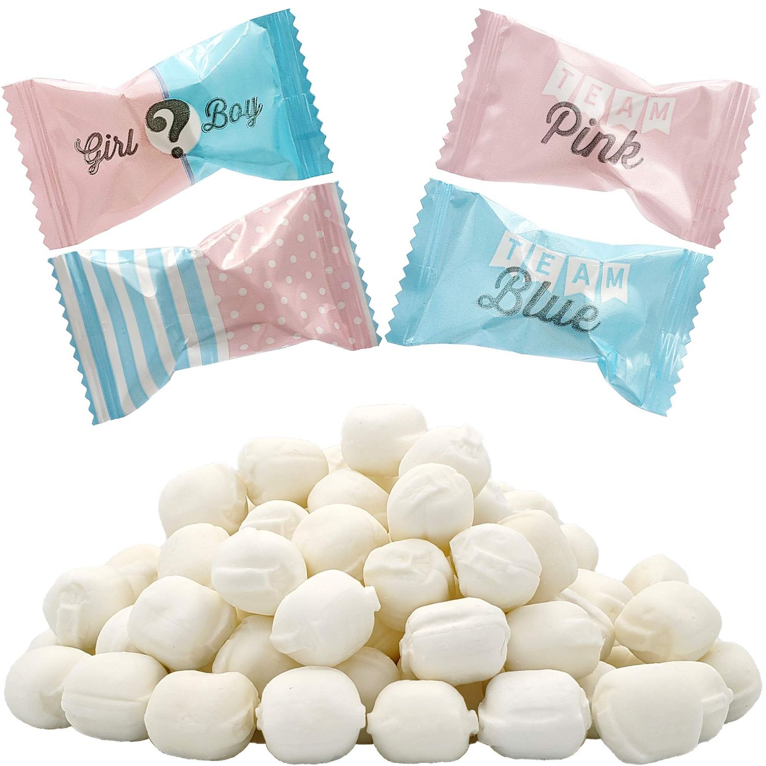 Gender Reveal Buttermints, Mint Candies, After Dinner Mints, Butter Mint Candy, Fat-Free, Individually Wrapped (110 Pieces)