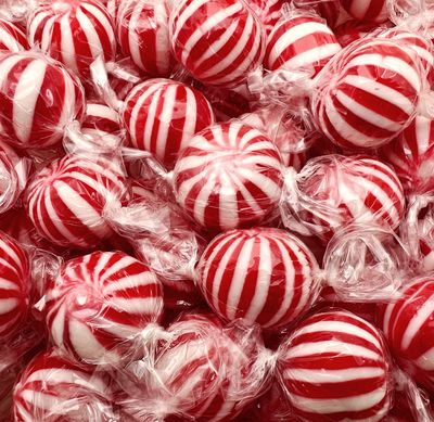 Jumbo Mint Balls Peppermint Christmas Hard Candy 2 Pounds - Individually Wrapped Bulk