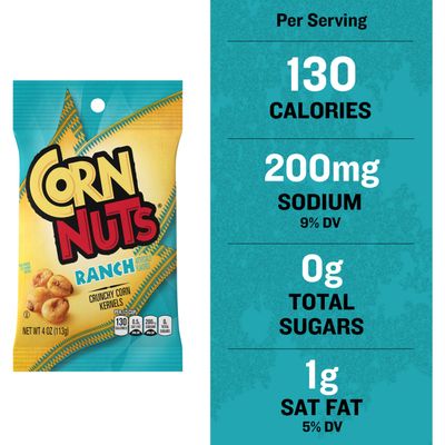 CORN NUTS Ranch Crunchy Corn Kernels Snack, 4 Ounce (Pack of 12)