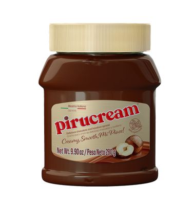 Pirucream Spread - Cocoa Cream and Hazelnuts - Hazelnut Spread with Cocoa - Net. Wt. 9.90 oz each unit