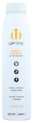 Uptime Mango Pineapple Energy Drink, with Other Natural Flavors, Natural Caffeine, Sugar Free, Gluten Free &amp; Non-GMO, 12 Fluid Ounce (Pack of 12)