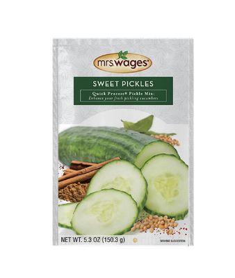 Mrs. Wages Sweet Pickles Quick Process Mix, Quick and Easy, Simple-To-Use, Simple Homemade Pickles, Sweet Traditonal Pickle Flavoring, 5.3 oz Packet (Value Pack of 6)