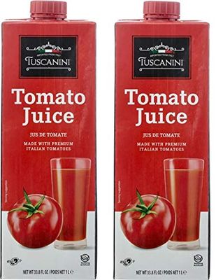 Tuscanini Premium Italian Tomato Juice 33.8oz (2 pack) | Not From Concentrate | Low Sodium Tomato Juice | Resealable Cap | Non GMO Verified | Kosher