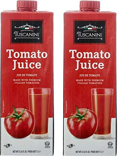 Tuscanini Premium Italian Tomato Juice 33.8oz (2 pack) | Not From Concentrate | Low Sodium Tomato Juice | Resealable Cap | Non GMO Verified | Kosher