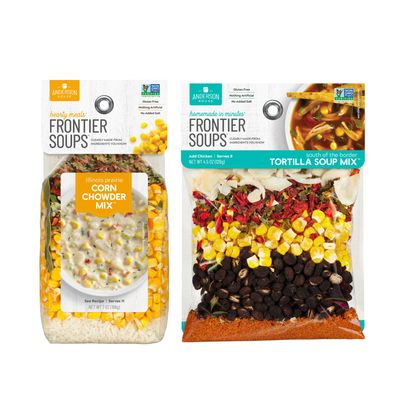 Anderson House Frontier Soups Combo Pack: (1) Illinois Prairie Corn Chowder, 7 oz and (1) South of the border Tortilla, 4.5 oz