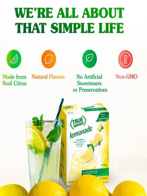 True Lemon Lemonade Original Drink Mix, 10-Count Per Box (Pack of 12) - Total 120 Counts