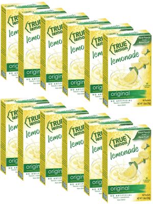True Lemon Lemonade Original Drink Mix, 10-Count Per Box (Pack of 12) - Total 120 Counts