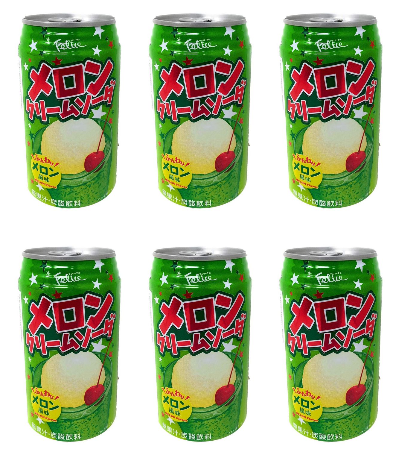 Felice Japanese Melon Cream Soda 350ml (11.83 oz), 6 Pack