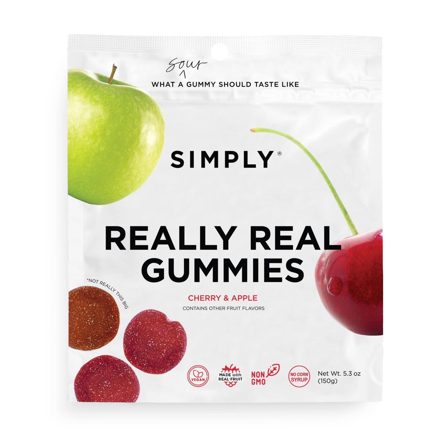 Really Real Gummies (5.3 Ounce (Pack of 2), Sour Apple and Cherry)